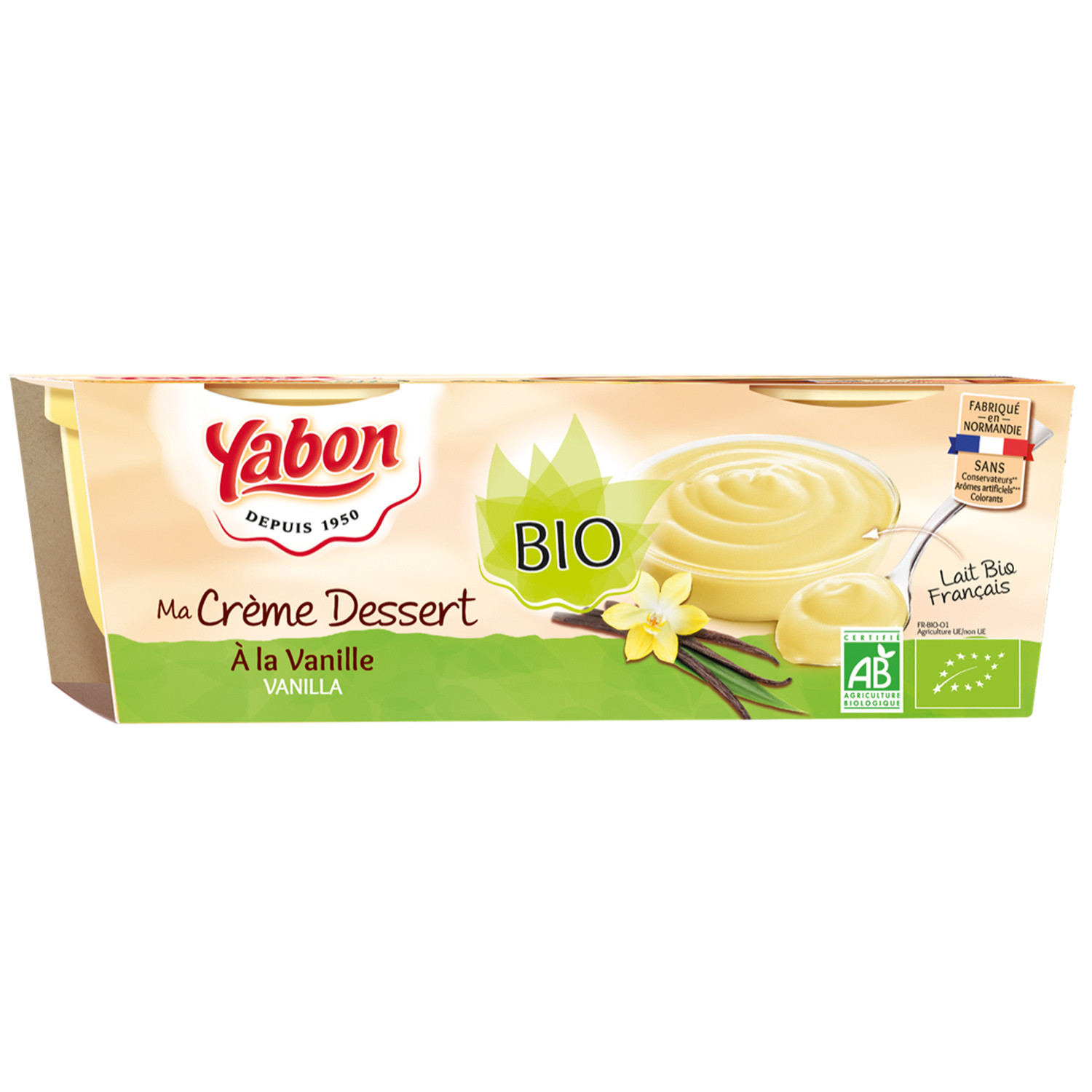 Desserts crème vanille Bio YABON