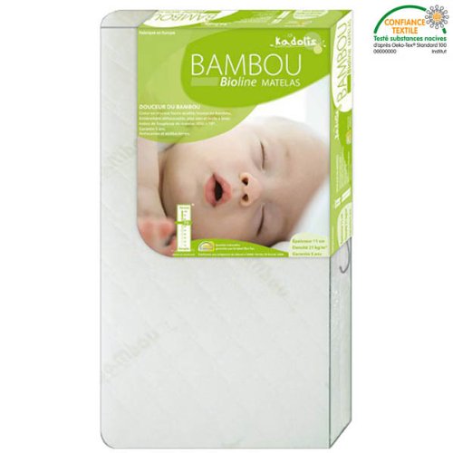 Matelas bambou écru 60 x 120