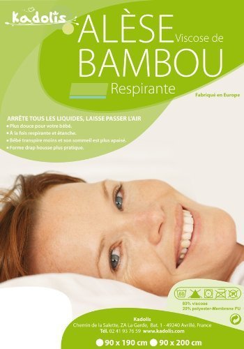 Alèse junior bambou lit blanc 90 x 190 cm