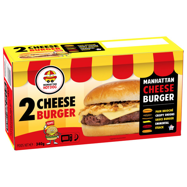 Cheese Burger surgelés 3770001676609 MANHATTAN HOT DOG