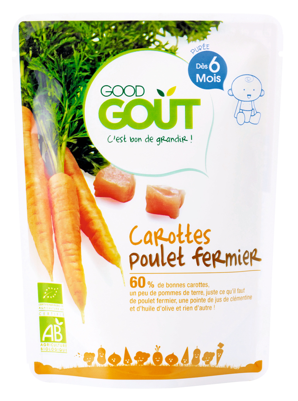 Good Goût SACHET BIO CAROTTES POULET FERMIER Good Goût code EAN 3770002327012 