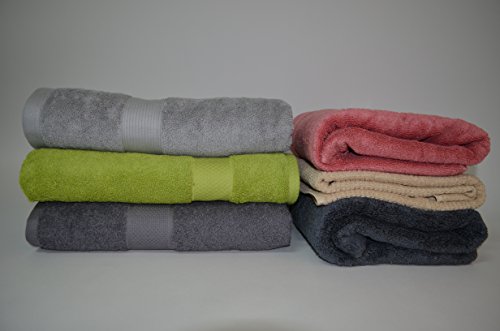 ORPHEEBS PREMIUM LUXURY 5 Serviettes de 80x150 cm à 100x150cm 100% coton Egyptien ultra douce couleurs assorties code EAN 3770003491903 