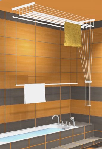 étendoir à linge plafonnier 5 barres 90cm