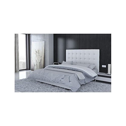 Tête de lit capitonnée 160 cm simili cuir Blanc