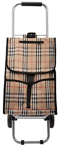 Chariot de courses - Tissu type écossais - Sac ...