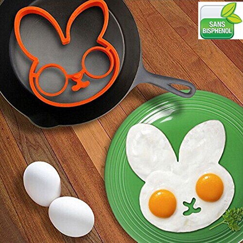 Pochoir à œuf lapin Silicone (moule) Orange [SA...