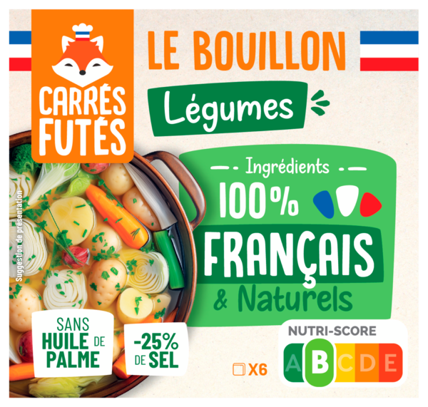 CARRÉS FUTÉS LE BOUILLON FRANÇAIS LÉGUMES
CARRÉS FUTÉS code EAN 3770010033608 