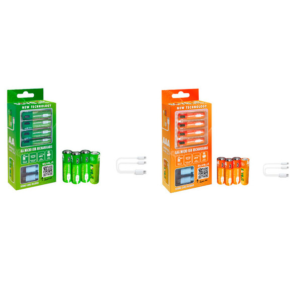 Lot de 4 piles rechargeables HR6/AA via une pri...