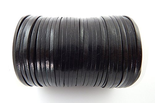 5 mm corde cordon en cuir plat noir en dentelle...