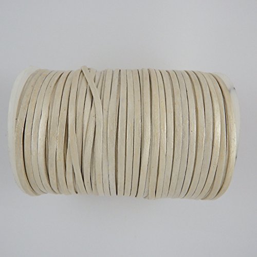 5 mm argent métallique Plat Cordon en cuir cord...