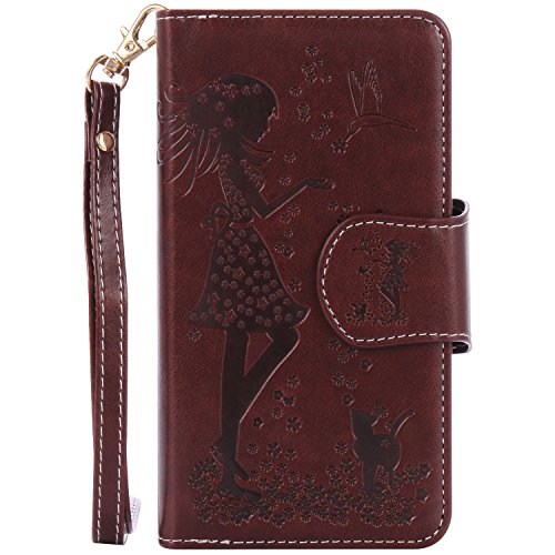 Brun (papillon - filles) gaufrage pour huawei y...