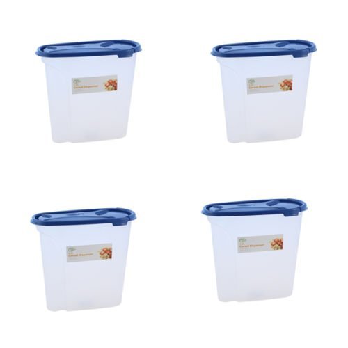 EGW Ardisle Lot de 4 bidons Distributeur de céréales-Couleur-Boîte de rangement-Couvercle riz Pot à pâtes alimentaires sèches poubelle conteneur 3821068794970 (3821068794970)