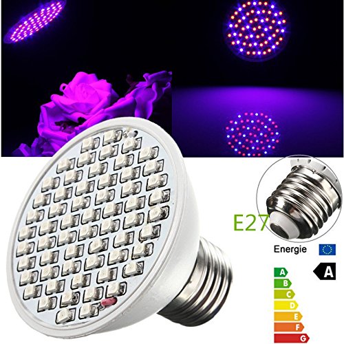 E27 4w lampe de croissance 60 led lumière (20 b...