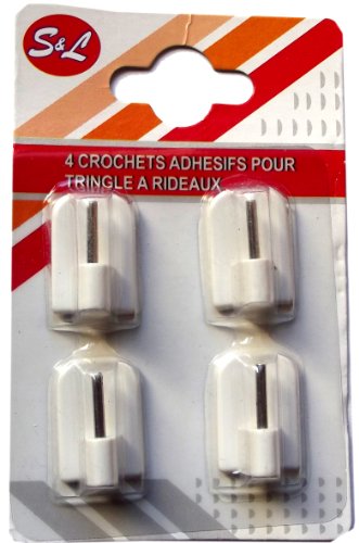 parquet de 4 crochets adhésifs pour tringle à r...