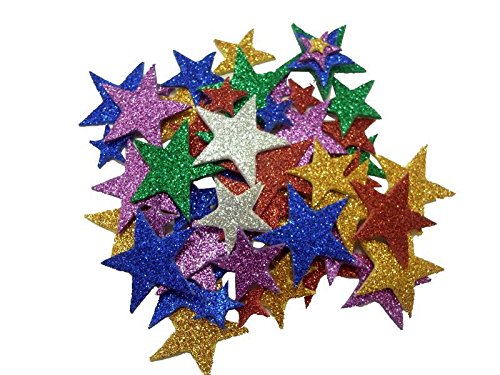 Étoiles pailletées adhésives en mousse EVA - 20...