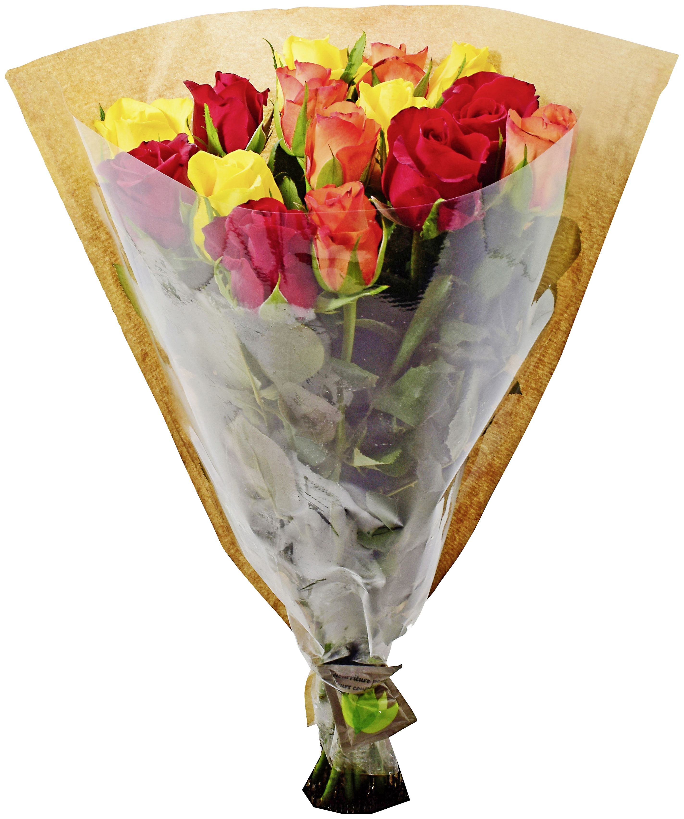 Bouquet de 15 roses 50 cm arlequin Mon Marché P...