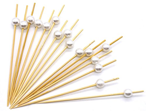 dollar Cure-dent Pics à Cocktail en Bois hors d'œuvres mariage commémoration événements Perle Lot de 24 - Perle Blanc code EAN 3964502514823 