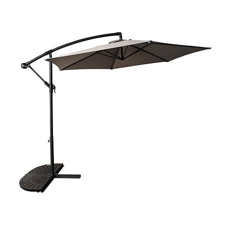  Parasol excentré et rebord - Ecru et taupe - 2,70m code EAN 3999991643914 