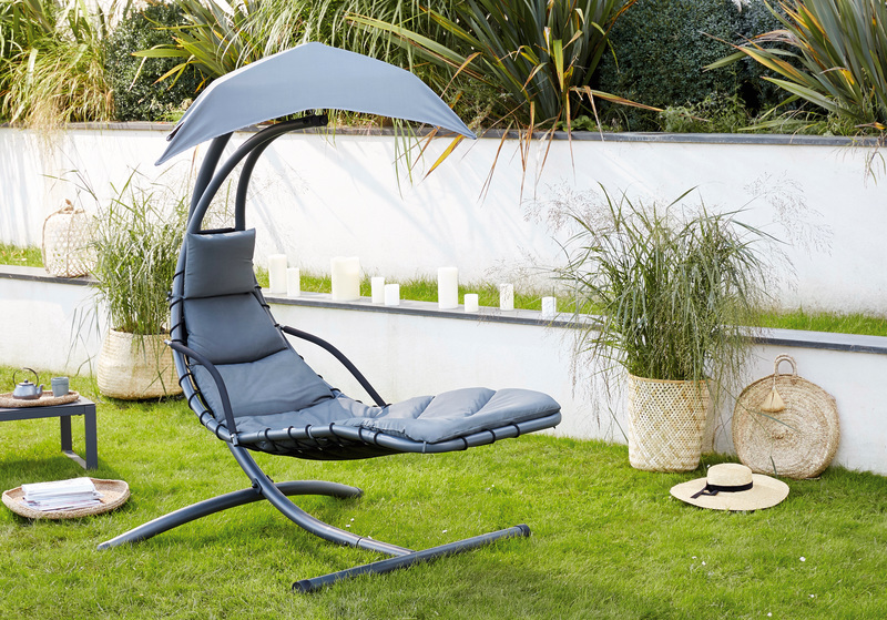 CHAISE LONGUE SUSPENDUE AVEC OMBRELLE TRANSPARENCE  3999991669020 (3999991669020)