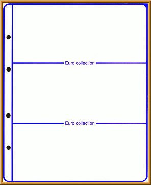 Lindner Feuille pré-imprimée EURO COLLECTION: Feuille neutre sans impression des monnaies [Lindner 8450-0], avec feuille numismatique code EAN 4000004022059 