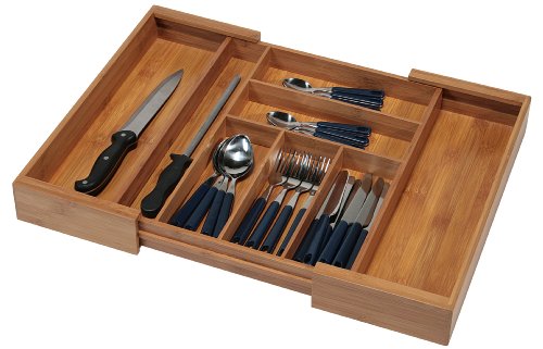 Kesper 17085 Range-couverts extensible Bambou D...