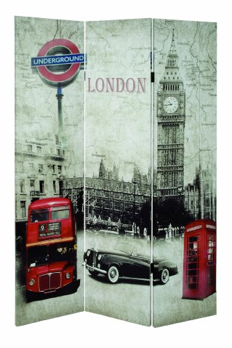 Haku Möbel 30939 paravent bois massif sapin/toile multicolore code EAN 4001070309396 