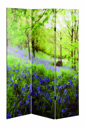 30940 paravent bois massif sapin/toile vert/mul...