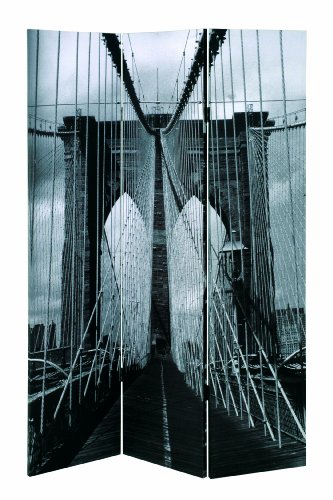 30990 paravent bois massif sapin/toile noir/blanc