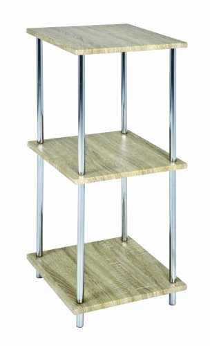 Haku Möbel 33042 étagère mdf/acier chromé/chêne clair 34 x 34 x 78 cm code EAN 4001070330420 