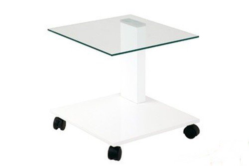 33321 table roulante d'appoint métal/verre trem...