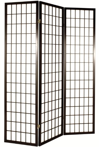 34564 paravent bois massif hévéa noir