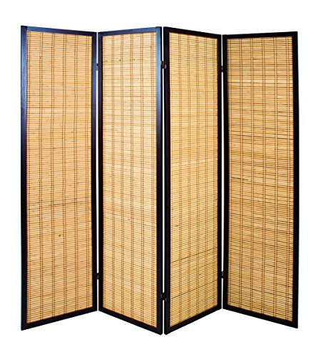 34867 paravent en bois/bambou tabac 2 x 182 x 1...