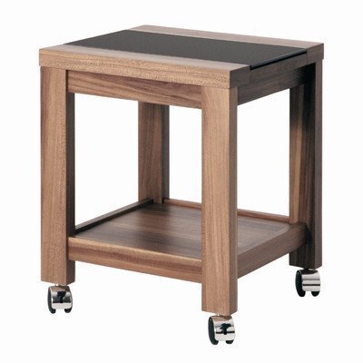 42610 table roulante d'appoint verre trempé noy...