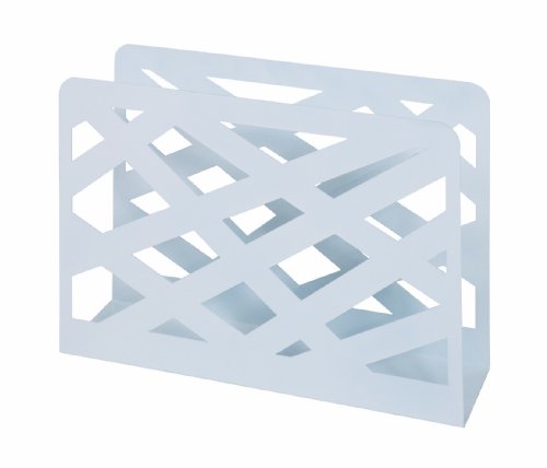 44396 porte journaux acier blanc 10 x 35 x 26 cm