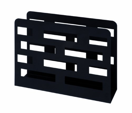 44598 porte journaux acier noir 10 x 35 x 26 cm