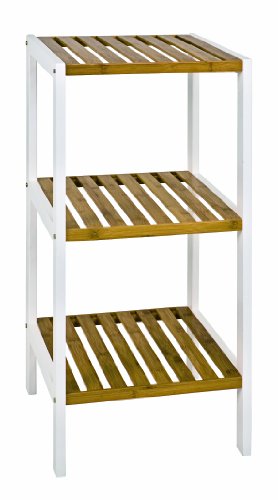 45354 étagère mdf/bambou blanc/nature 33 x 35 x...