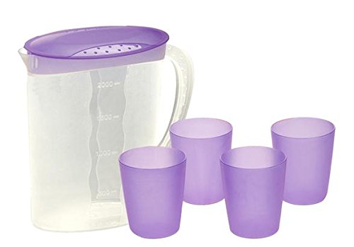 OKT Set broc polypropylène avec 4 gobelets mauve code EAN 4001515087247 