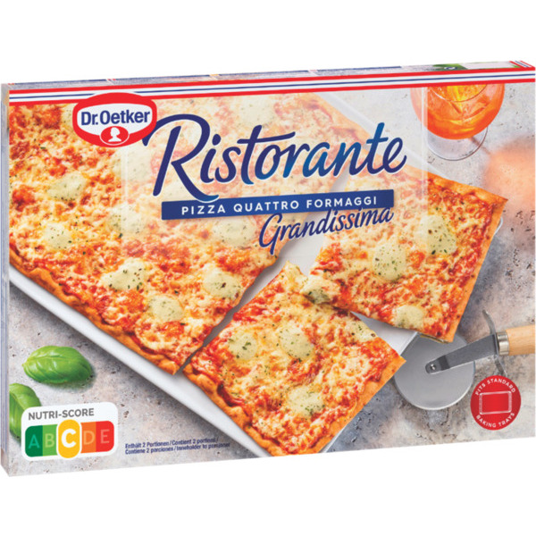 RISTORANTE PIZZA GRANDISSIMA QUATRO FORMAGGI SURGELÉE
RISTORANTE code EAN 4001724046462 