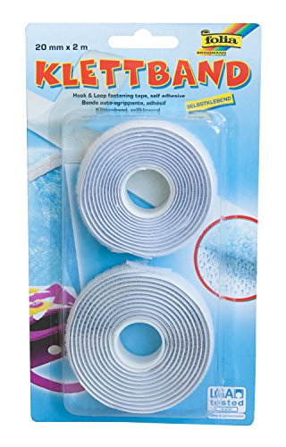 Folia 2302 - bande velcro autocollant, 20 mm x 2 m, blanc code EAN 4001868023022 