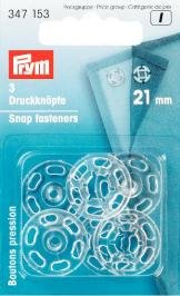 Boutons-pression à coudre 21 mm plastique trans...