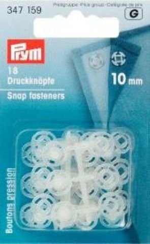 Boutons-pression à coudre 10 mm plastique trans...