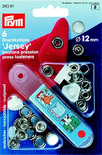 Boutons-press. Jersey 12mm calotte blanc nacre ...