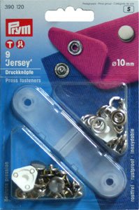 9 sans couture -bouton-pression jersey 10mm arg...