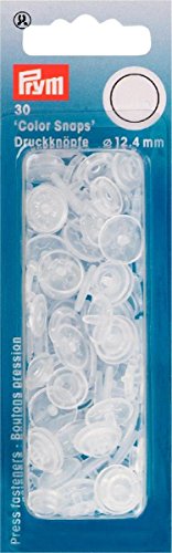 Prym Mat rond non-sew colorsnaps fermoirs, en plastique, transparent, 12,4 mm, 30 pièces code EAN 4002273931988 