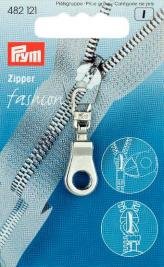 Tirette fashion-zipper oeillet argent