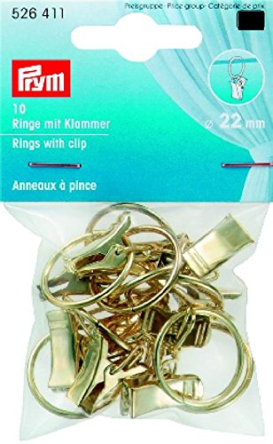 - anneaux de rideau avec pince en métal or