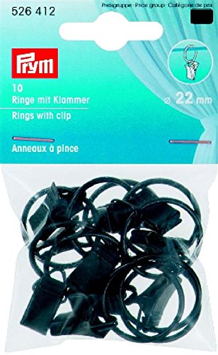 - anneaux de rideau avec pince en métal noir