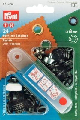 Oeillets + rondelles laiton 8 mm bruni + outil