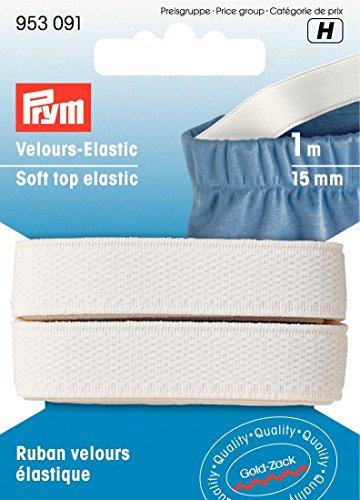 15 mm 1 m dessus doux élastique, blanc