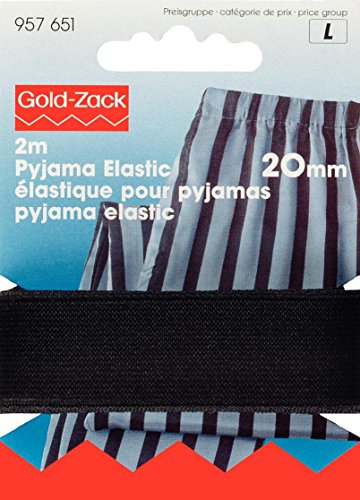 20 mm 2 m pyjama élastique, noir